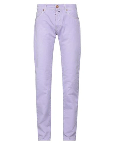 Jacob Cohёn Man Pants Light Purple Size 35 Cotton, Elastane In Purple