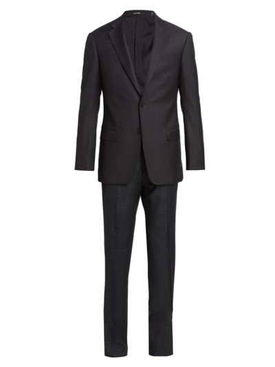 Shop Emporio Armani Men's G-line Super 130s Wool Two-button Slim-fit Suit In Charcoal