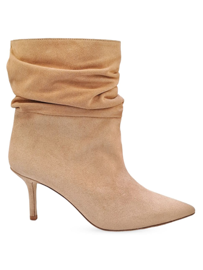 Shop L Agence Women's Florine 70mm Suede Booties In Biscotti