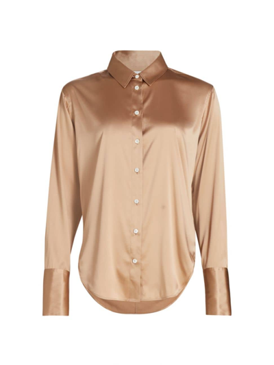 Shop Frame Women's The Standard Silk Button-up Shirt In Blush