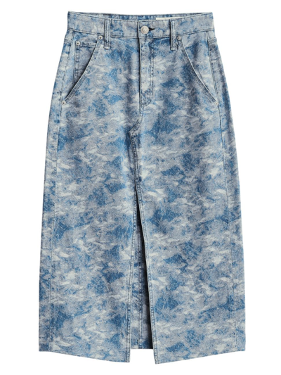 Shop Rag & Bone Women's Sid Denim Jacquard Midi-skirt