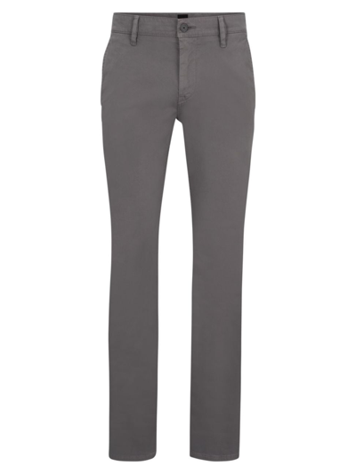 Shop Hugo Boss Men's Casual Slim Fit Trousers In Dark Grey