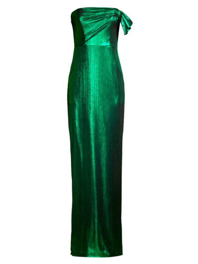 Shop Black Halo Women's Divina Column Gown In Emerald Glow