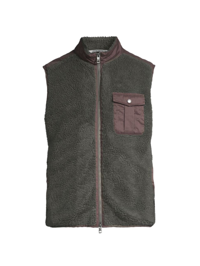 Shop Peter Millar Men's Crown Autumn Pile Fleece Vest In Juniper