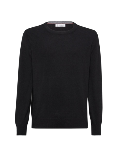 Shop Brunello Cucinelli Men's Cashmere Sweater In Black