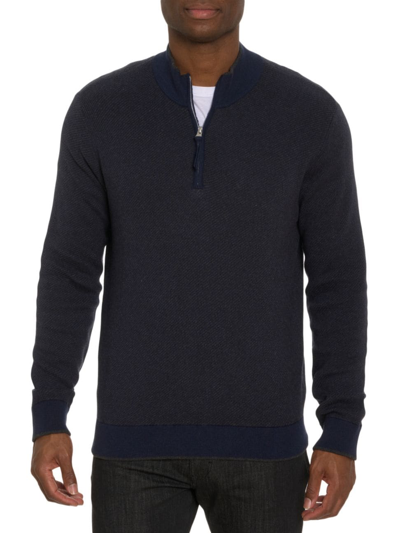 Shop Robert Graham Men's Calabria Quarter-zip Sweater In Navy