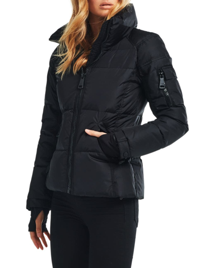 Shop Sam Women's Freestyle Zip Puffer Jacket In Matte Black