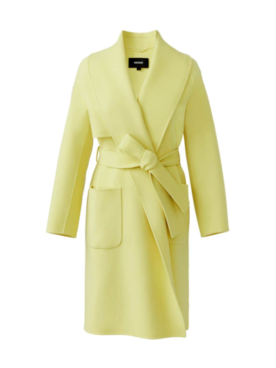 Shop Mackage Women's Thalia Wool Belted Coat In Pale Lime