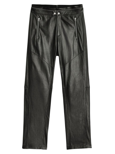 Shop Rag & Bone Women's Sedona Leather Moto Pants In Black