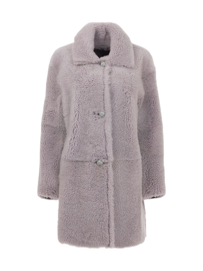 Shop Gorski Women's Reversible Shearling Lamb Stroller Jacket In Gray