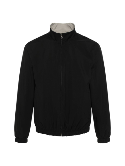 Shop Gorski Men's Reversible Zip Jacket In Black Light Beige