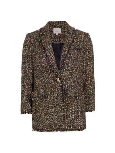 Shop Cinq À Sept Women's Khloe Confetti Tweed Blazer In Black Multi