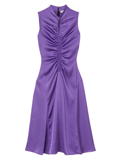 Shop Sandro Women's Satin-finish Midi Dress In Purple