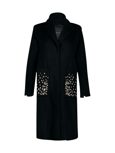 Shop Dawn Levy Women's Colette Crystal-embellished Wool Coat In Black