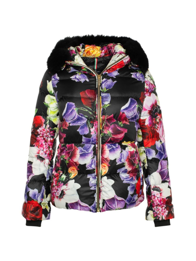 Shop Gorski Women's Apres-ski Printed Jacket In Black Floral