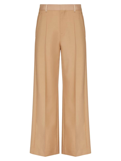 Shop Valentino Men's Mohair Wool Trousers In Camel