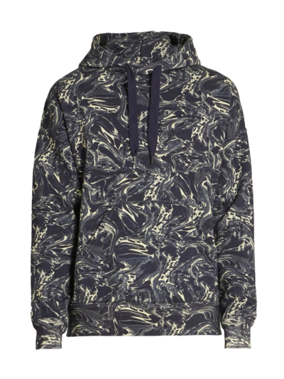 Shop Isabel Marant Men's Marvin Abstract Hoodie In Faded Night
