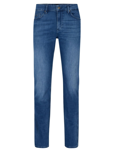 Shop Hugo Boss Men's Slim-fit Jeans In Italian Cashmere-touch Denim In Blue