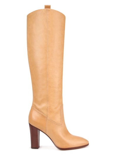 Shop Veronica Beard Women's Vesper 95mm Leather Knee-high Boots In Natural