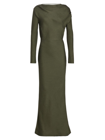 Shop Co Women's Wlneck Draped Gown In Green
