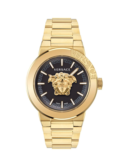 Shop Versace Men's Medusa Infinite Ip Yellow Gold Bracelet Watch/45mm