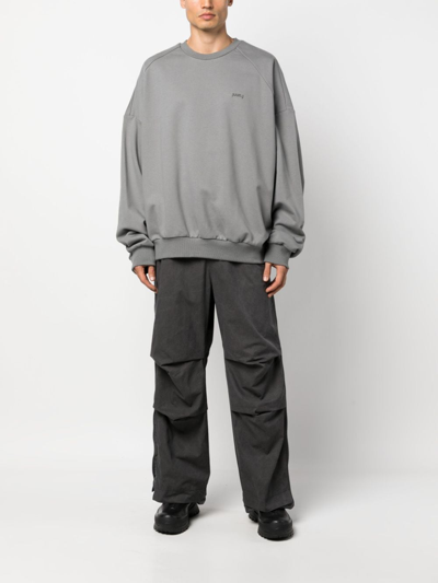 Shop Juunj Waffle-effect Drawstring Track Pants In Grey