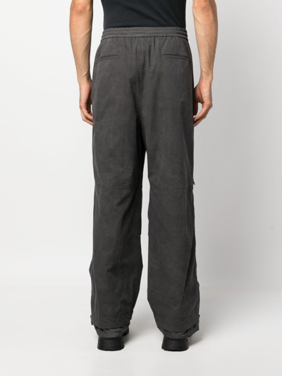 Shop Juunj Waffle-effect Drawstring Track Pants In Grey