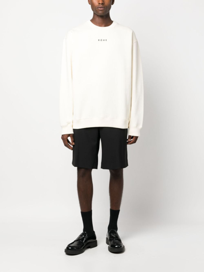 Shop Rohe Logo-print Long-sleeved Sweatshirt In Neutrals