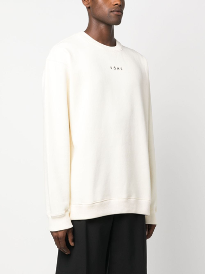 Shop Rohe Logo-print Long-sleeved Sweatshirt In Neutrals