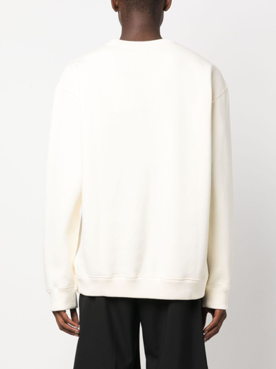 Shop Rohe Logo-print Long-sleeved Sweatshirt In Neutrals