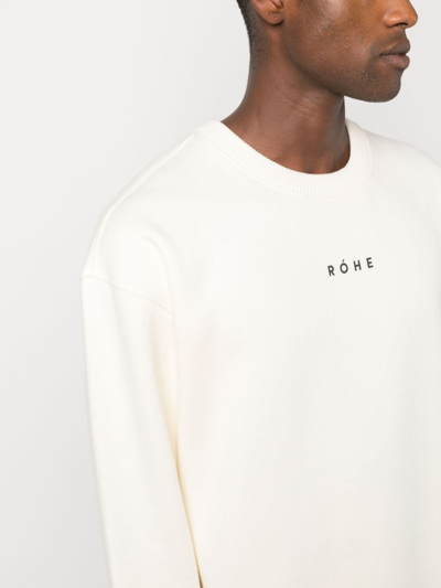 Shop Rohe Logo-print Long-sleeved Sweatshirt In Neutrals