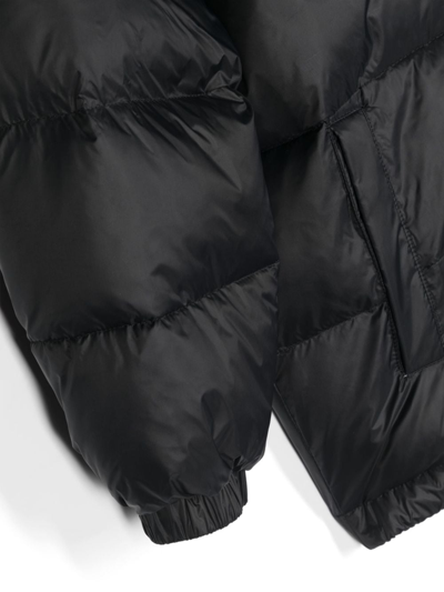 Shop Dolce & Gabbana Logo-plaque Hooded Padded Coat In Black