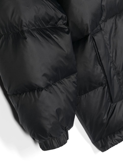 Dolce & Gabbana Logo-plaque Hooded Padded Coat In Black