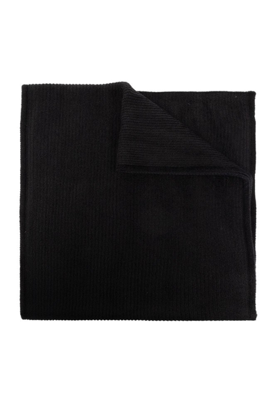 Shop Versace Knitted Scarf In Black