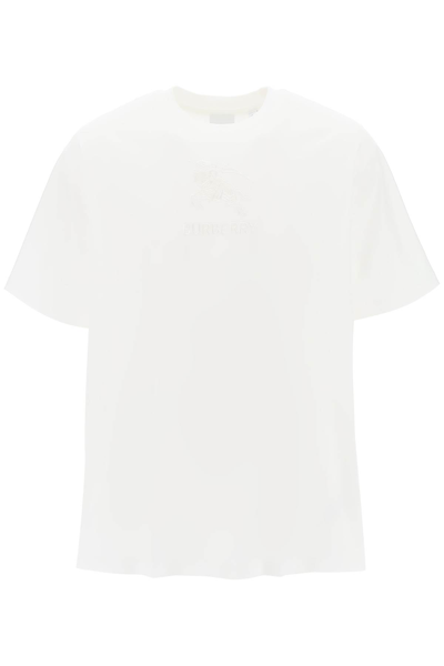 Shop Burberry Tempah T Shirt With Embroidered Ekd In White