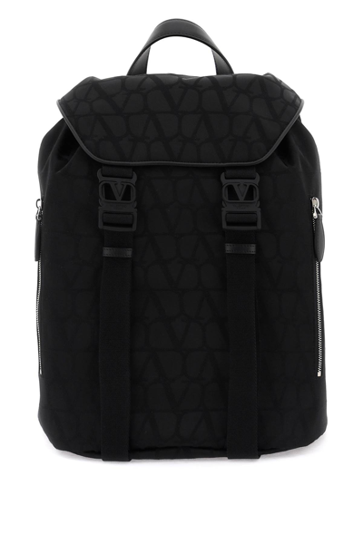Shop Valentino Black Iconographe Backpack