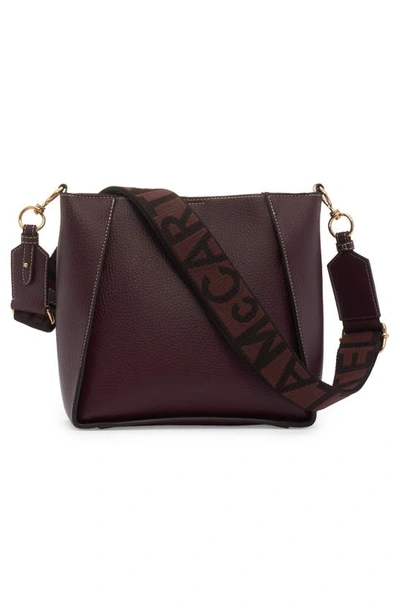 Shop Stella Mccartney Mini Faux Leather Crossbody Bag In 6002 Plum