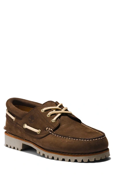 Shop Timberland Authentic Boat Shoe In Dark Brown Nubuck