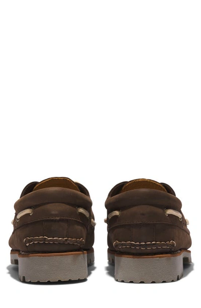 Timberland Authentic Boat Shoe In Dark Brown Nubuck