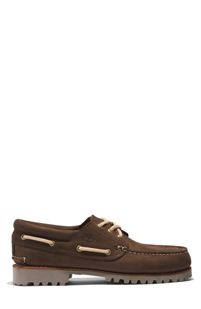 Timberland Authentic Boat Shoe In Dark Brown Nubuck