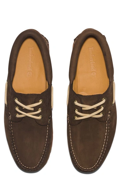 Timberland Authentic Boat Shoe In Dark Brown Nubuck
