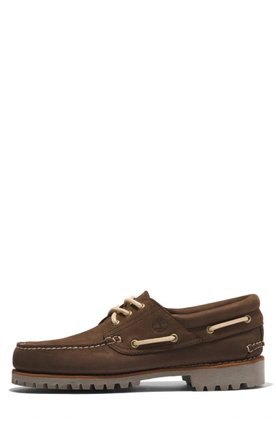 Shop Timberland Authentic Boat Shoe In Dark Brown Nubuck