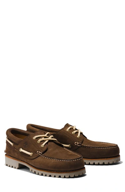 Timberland Authentic Boat Shoe In Dark Brown Nubuck