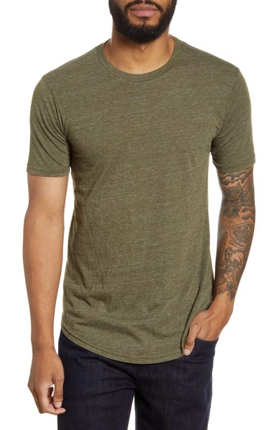 Shop Goodlife Triblend Scallop Crew T-shirt In Olive Night