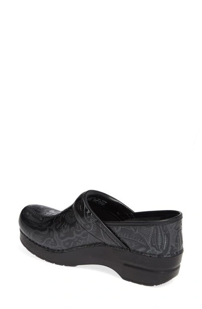 Dansko Professional Clog In Floral Tooled Black In Black Tooled