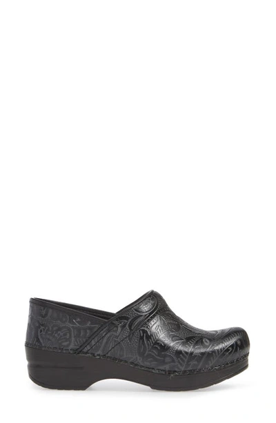 Dansko Professional Clog In Floral Tooled Black In Black Tooled