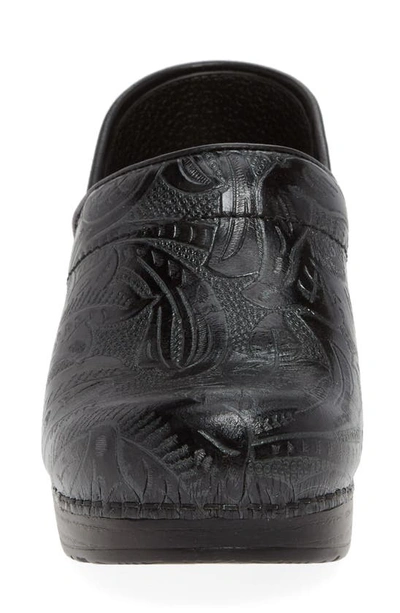 Dansko Professional Clog In Floral Tooled Black In Black Tooled