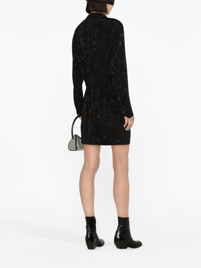 Shop Zadig & Voltaire Star Silk-jacquard Minidress In Black