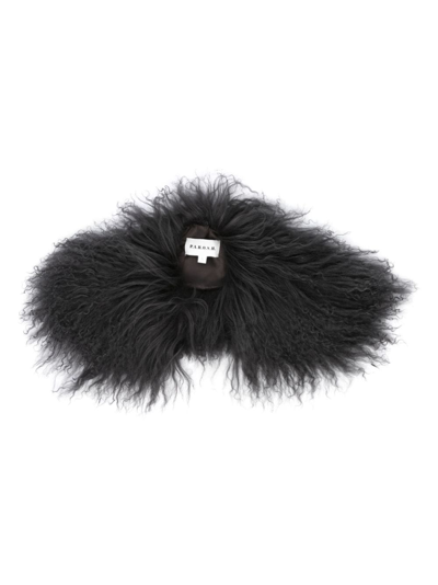 Shop P.a.r.o.s.h Detachable Fur Collar In Grey