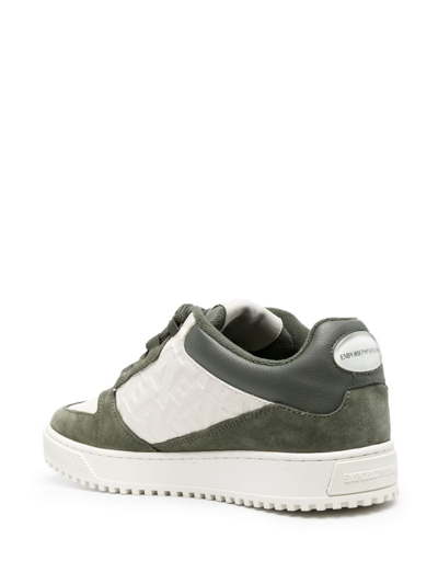 Shop Emporio Armani Logo-embellished Tonal Sneakers In Neutrals